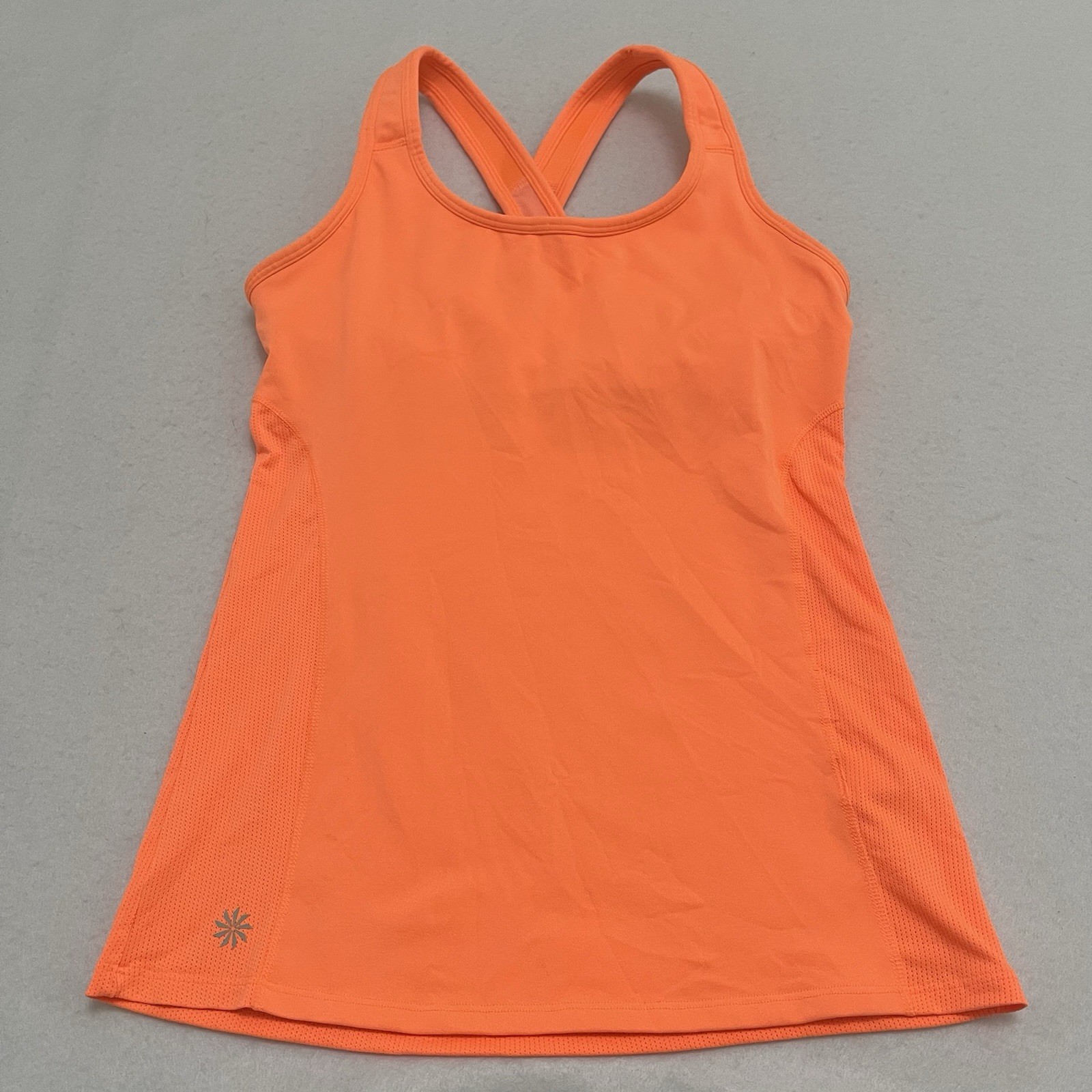 Athleta Orange Racerback Built In Shelf Bra Workout Tank Top Women’s XS Athletic