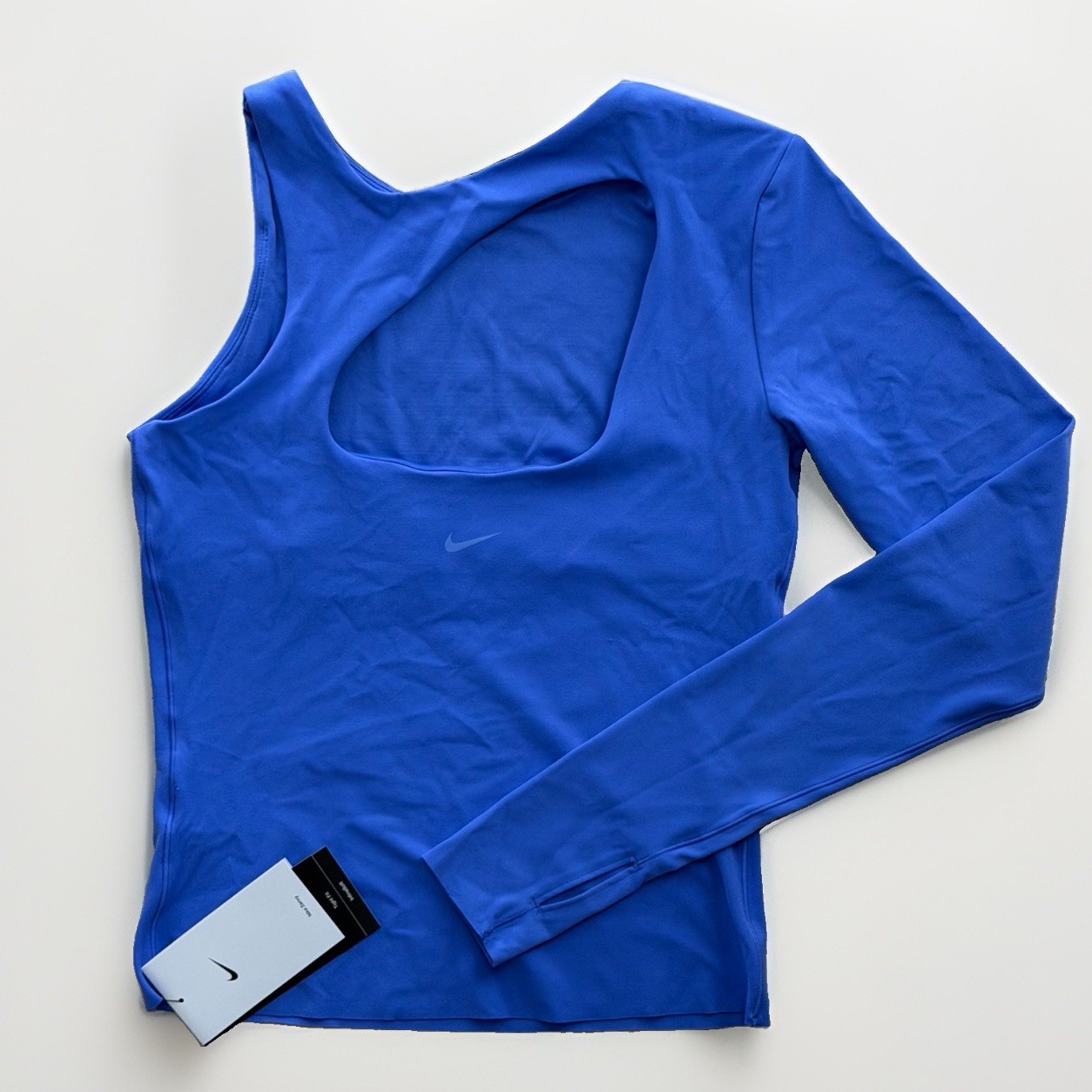 Size M – Nike Zenvy Women’s Dri-FIT One-Sleeve Top ‘Blue’ IB8973-570 (Brand New)