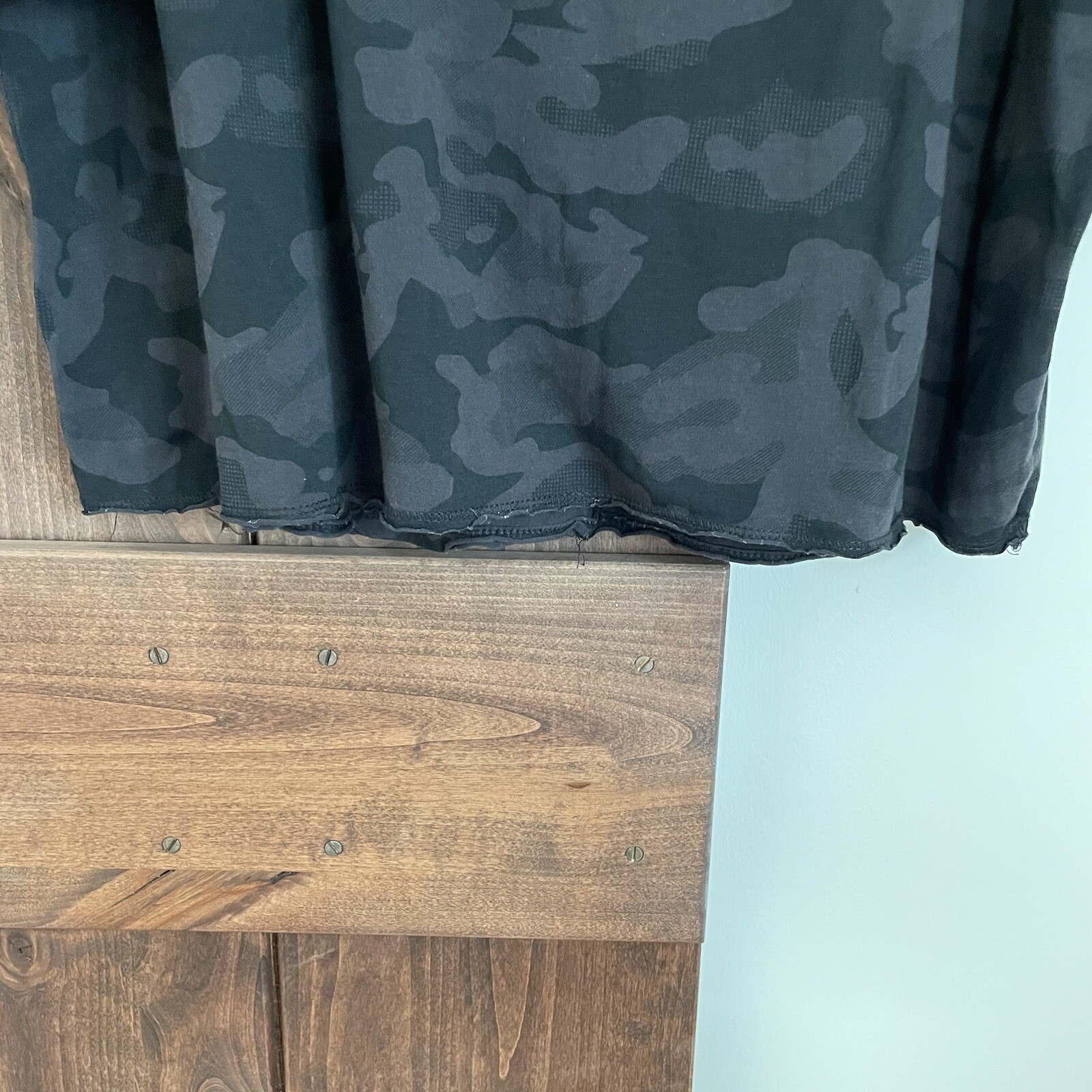 Workshop Womens Athletic Top 2X Camo Stretch Workout Gym Black