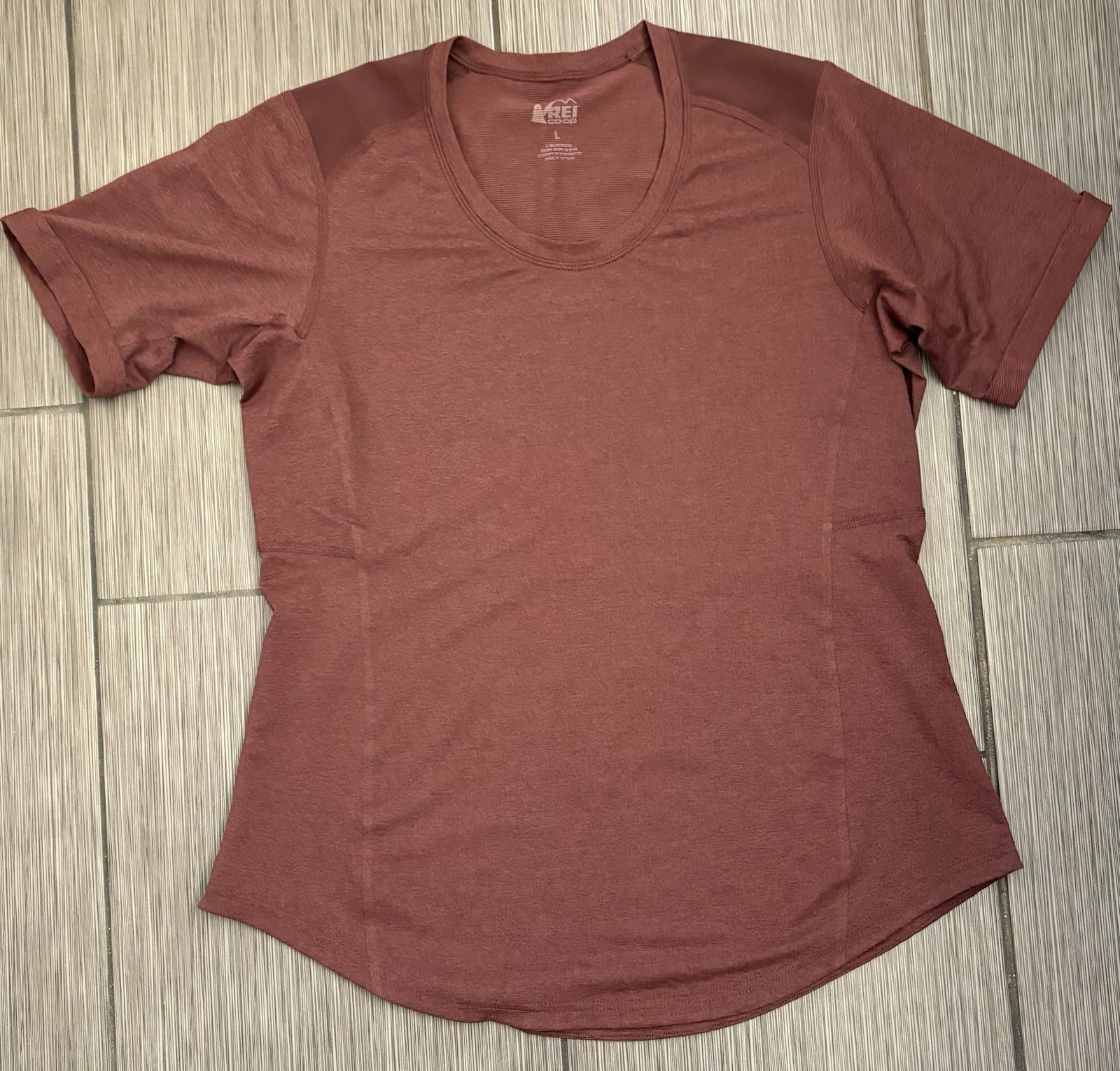 REI Co-op Women’s Short Sleeve Stretch Wicking Shirt Size Large Auburn