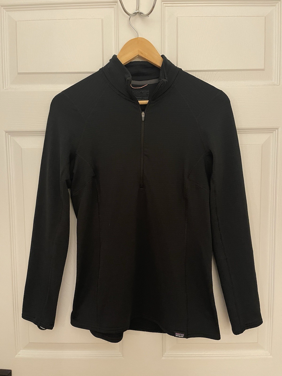 Patagonia Capilene S Base Layer Thermal Weight Black Polartec 1/4 Zip Pullover