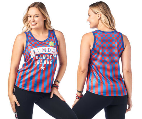 Zumba Dance League Jersey Tank Top Red/Blue Women’s Size XS (B126)