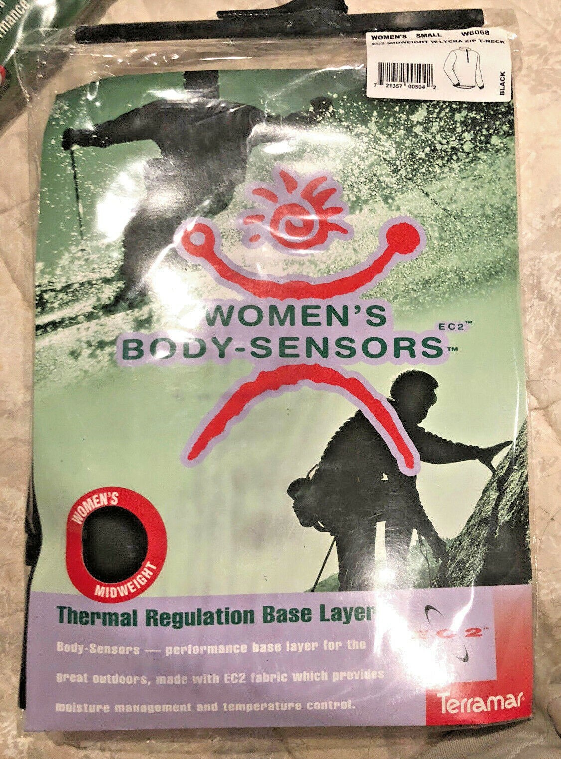 Base Layer Shirt TERRAMAR Body-Sensors EC2 Qwik Dri HALF ZIP TNeck SMALL Hiking