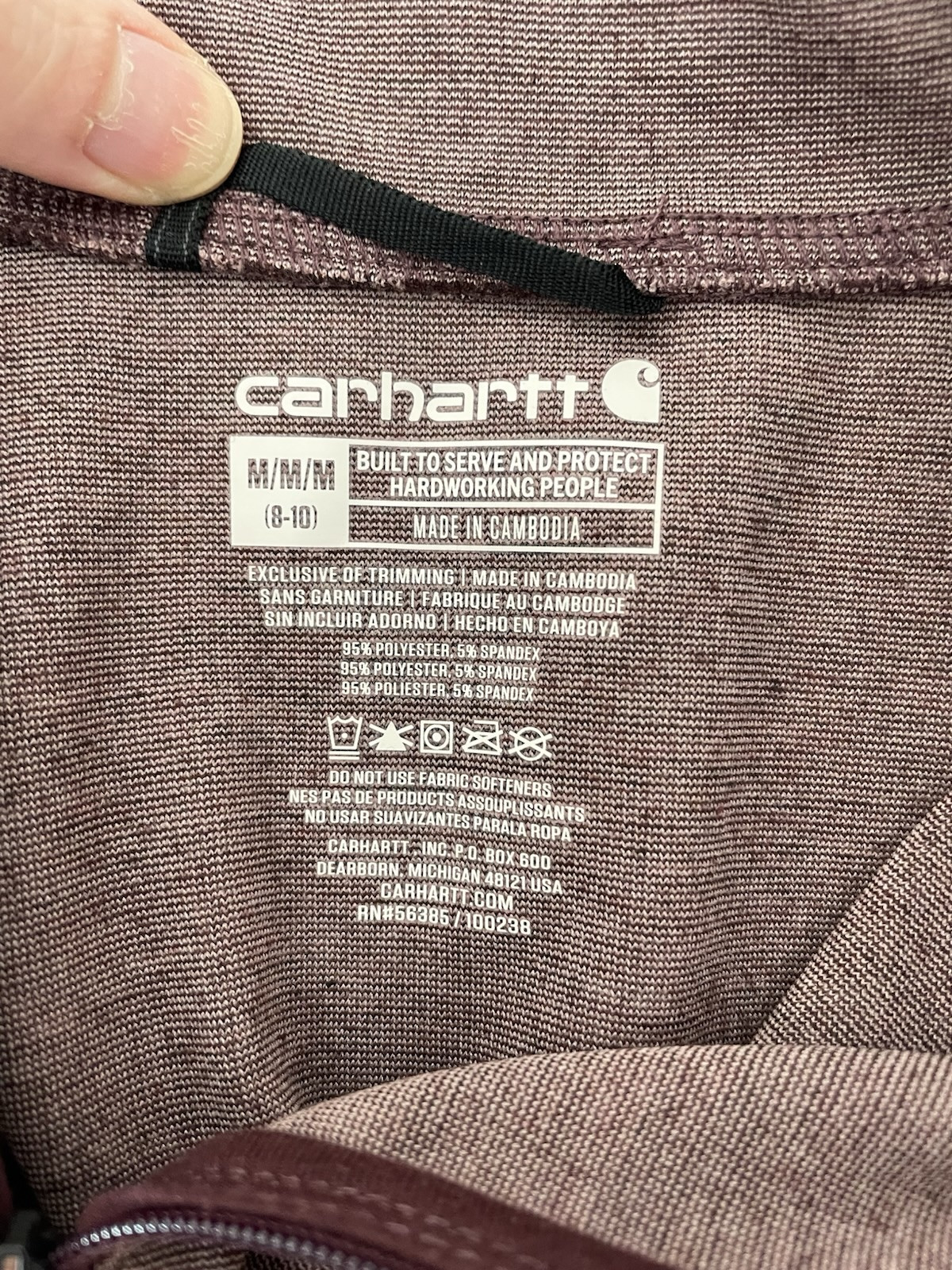 Carhartt Force 1/2 Zip Pullover Lightweight Mauve Mockneck Workwear Women’s M