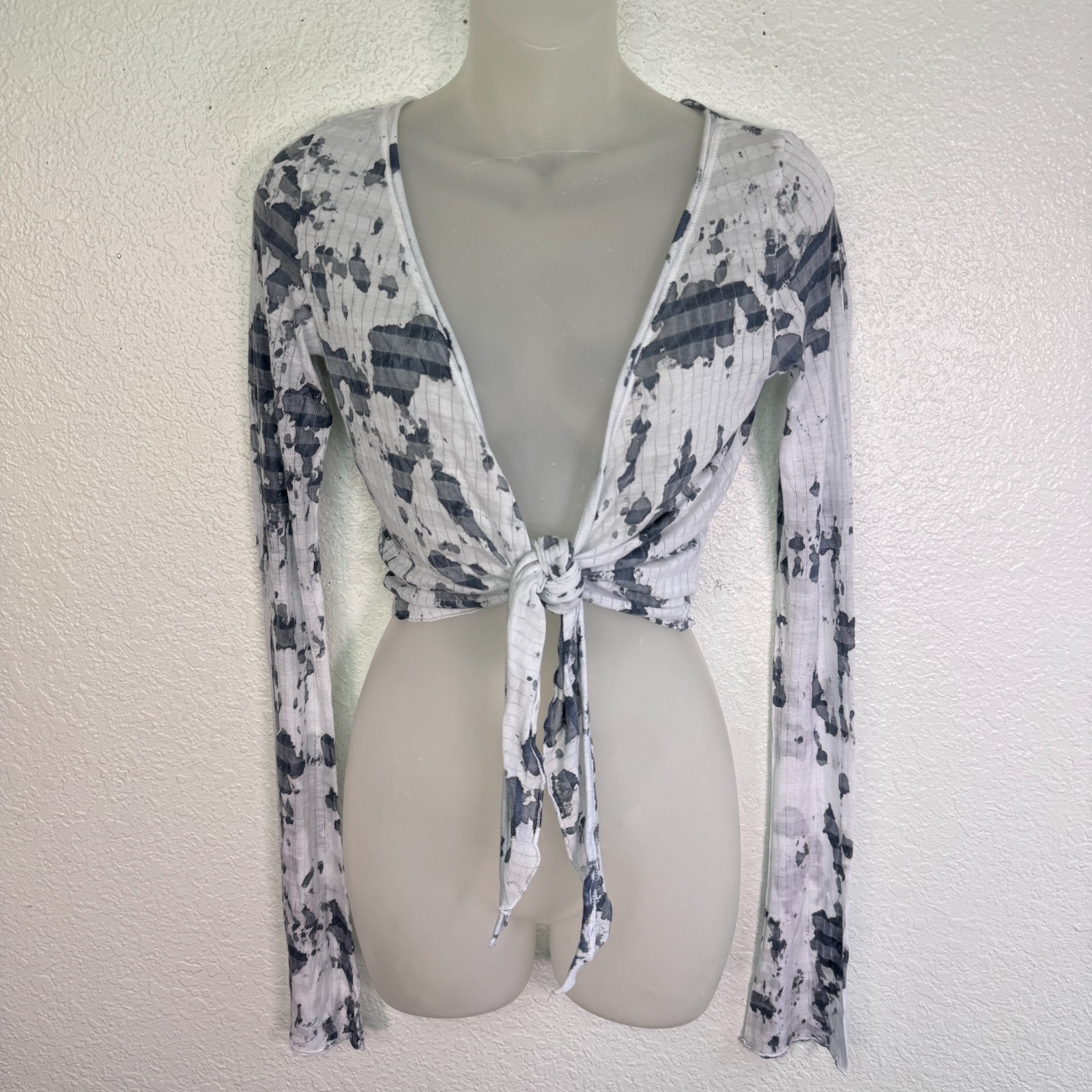 Vintage Hard Tail Forever Top Women Small Y2K Crop Tie Front Yoga Gym Cover Boho