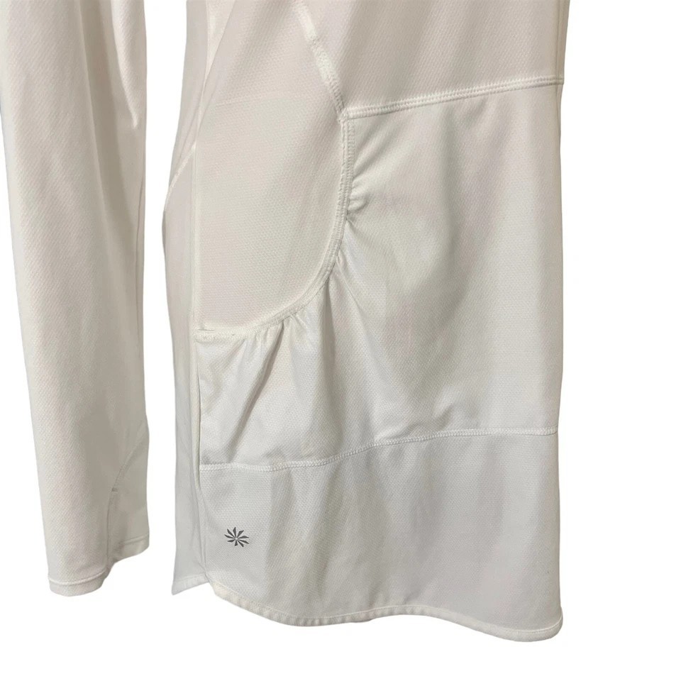 Athleta SMALL White Lightweight Wick It Wader Hoodie Swimsuit Cover Up