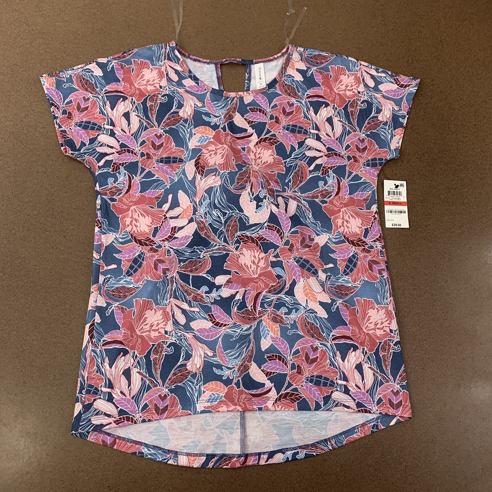Ideology Women’s Size XS Wall Flower Colorful Short Sleeve Athletic T-Shirt NWT