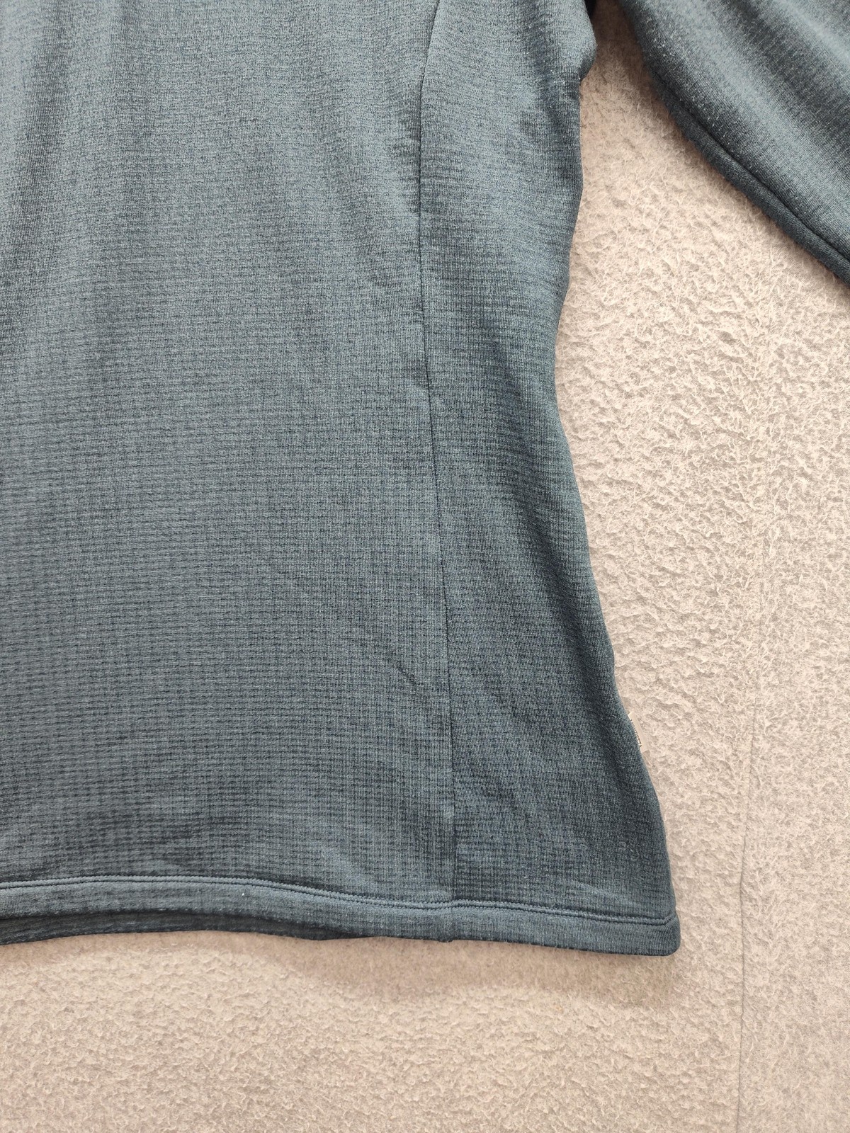 Mondetta Pullover Womens Medium Blue Thermal 1/4 Zip Mock Neck Long Sleeve Top