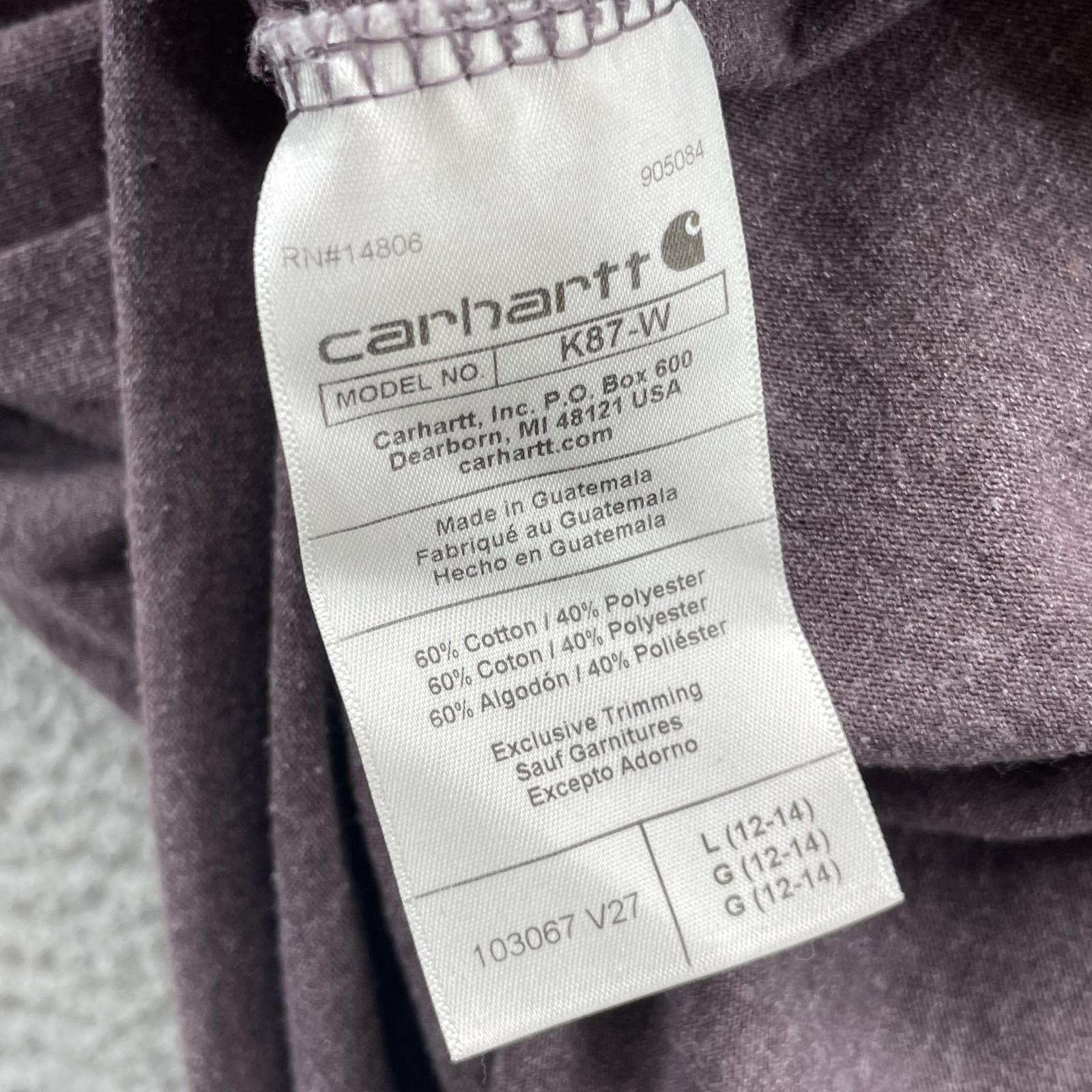 Carhartt T-Shirt Women Large Loose Boxy Workwear Skate Hike Travel Outdoor Basic