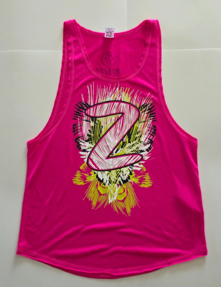 Zumba Fitness Tank Top Pink White Green Black Women XS