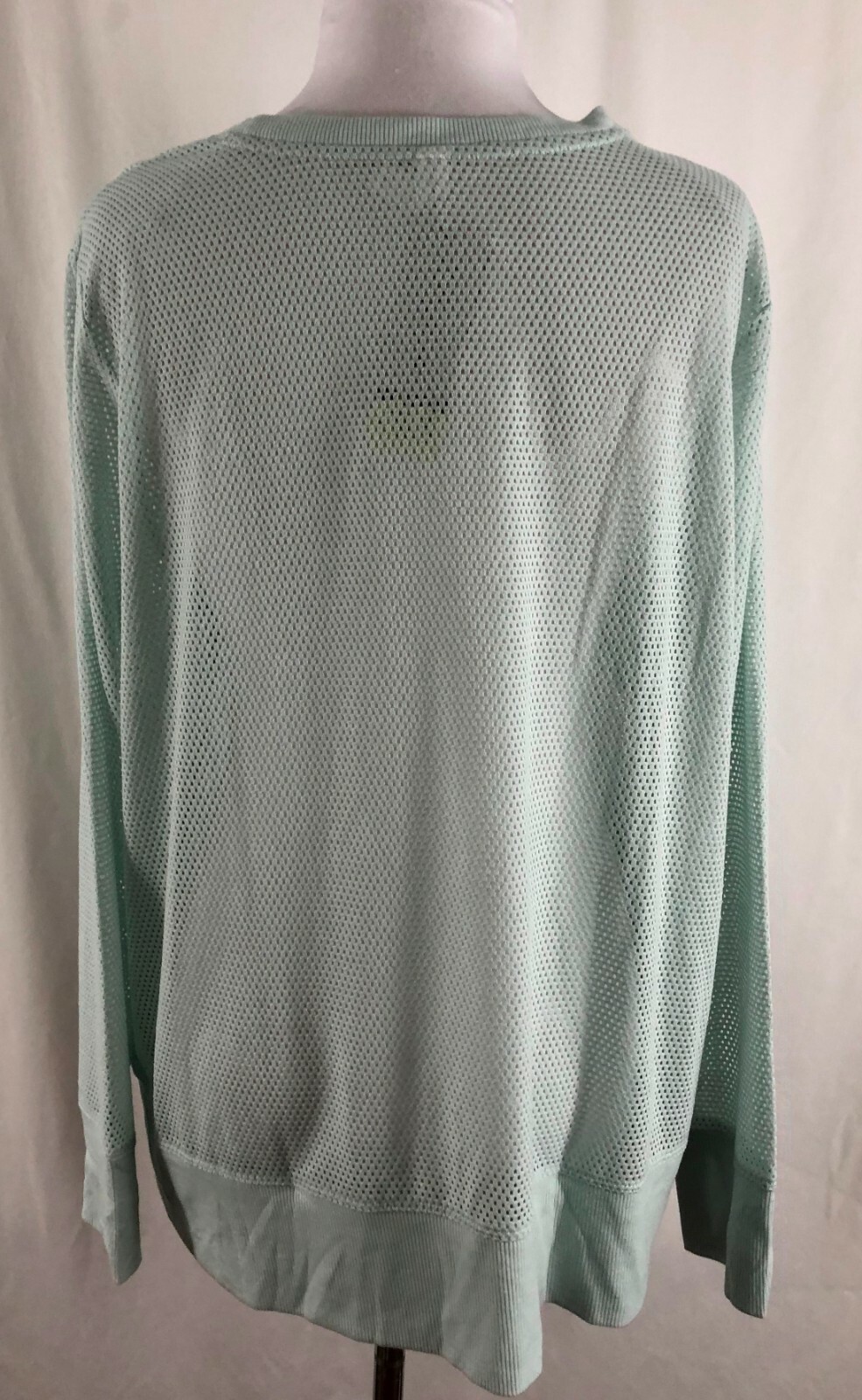 New Ideology Womens Pullover Top Mint Green Sheer Polyester Rayon Spandex 1X