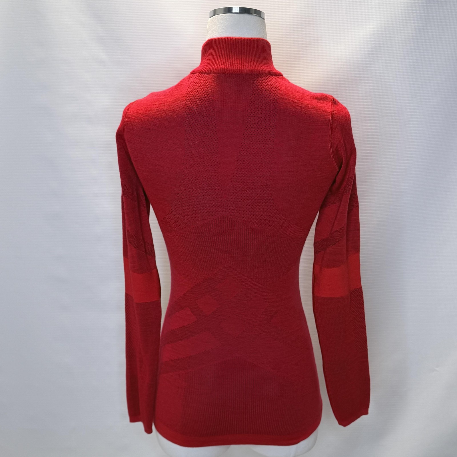 Smartwool Intraknit 200 Pullover Womens Small Red 1/4 Zip Base Layer Shirt