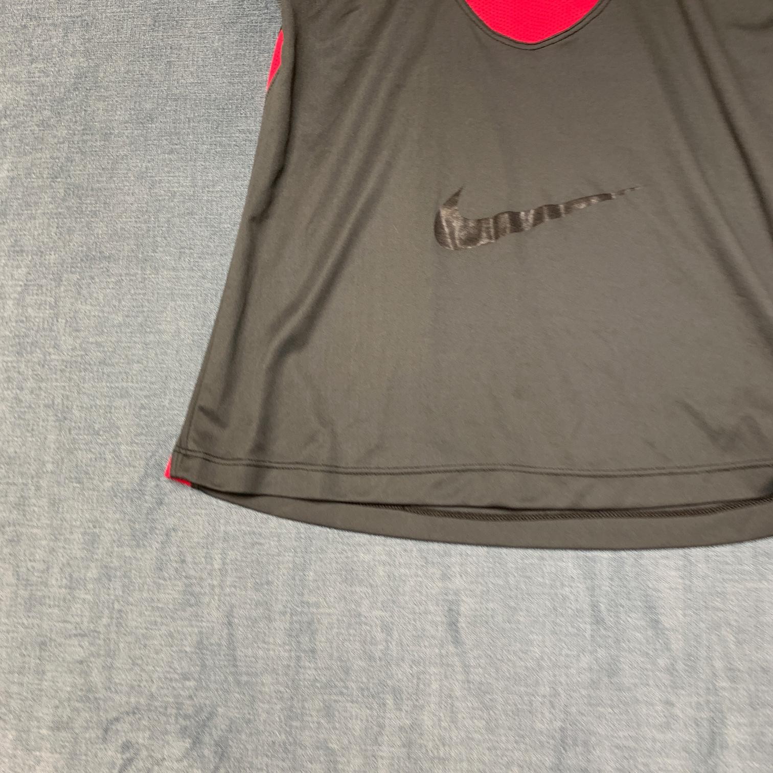 Nike Just Do It Powerback Top Womens Small Black Red Logo Mesh Lined Racer Back