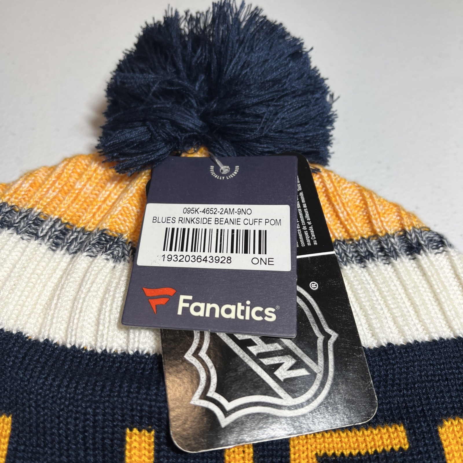 Fanatics NHL St. Louis Blues One Size Blue Beanie Hat with Pom NHL