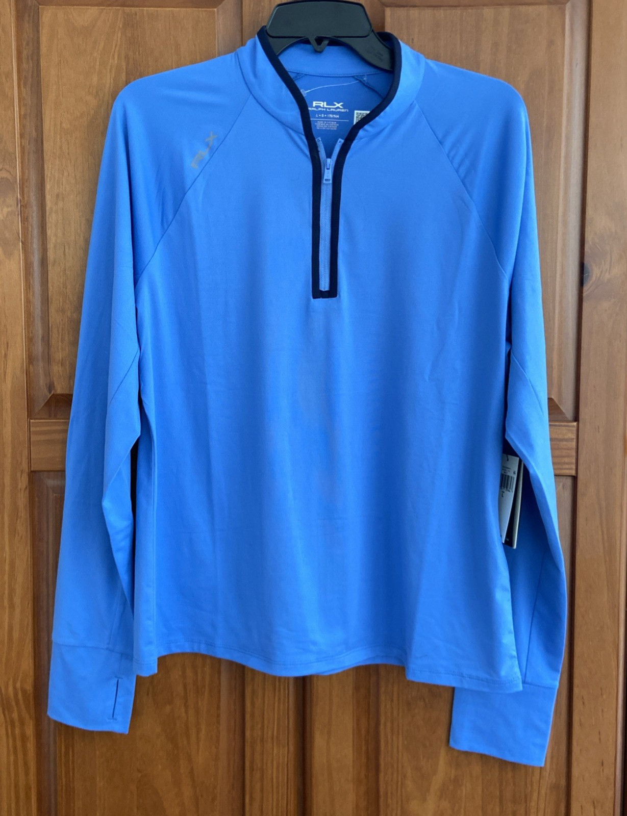 NWT RLX Ralph Lauren Golf 1/4 Zip Long Sleeve Top BLUE Women’s Size L $128