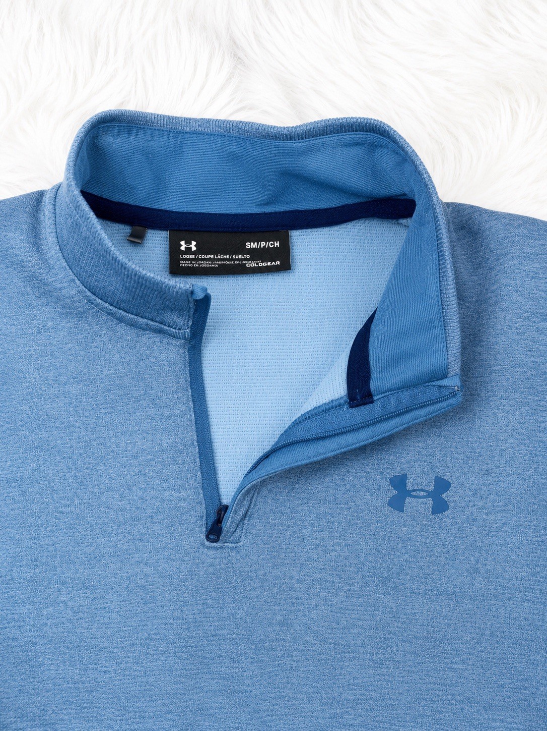 Under Armour ColdGear 1/4 Zip Pullover Women’s Small Blue Loose Fit Athletic