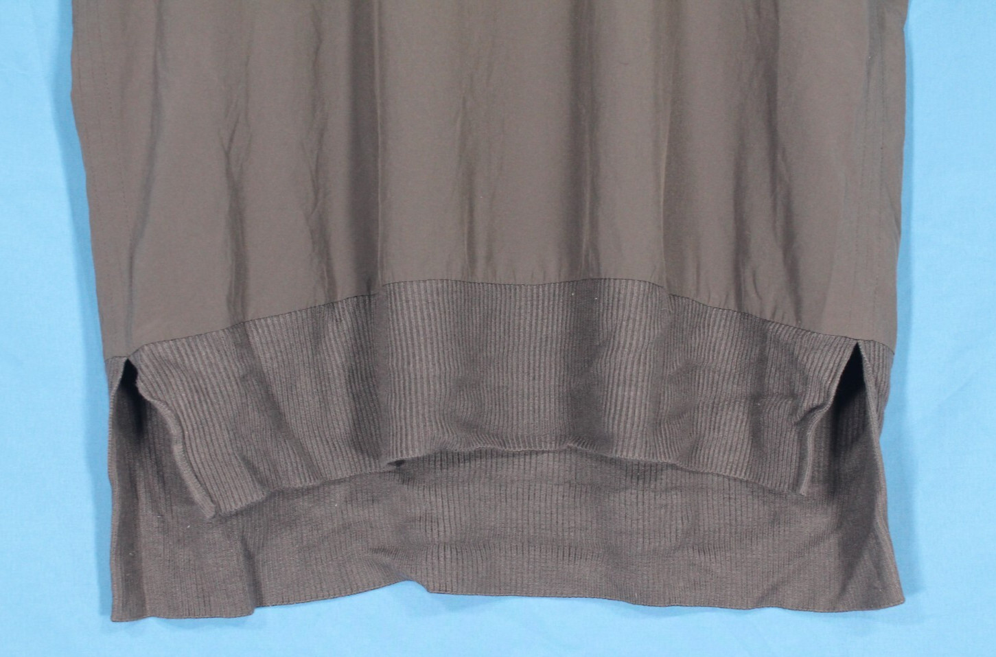 ATHLETA Dark Green RIBBED TRIM High-Low Hem ZEPHYR T-SHIRT/TEE/TOP Sz XS