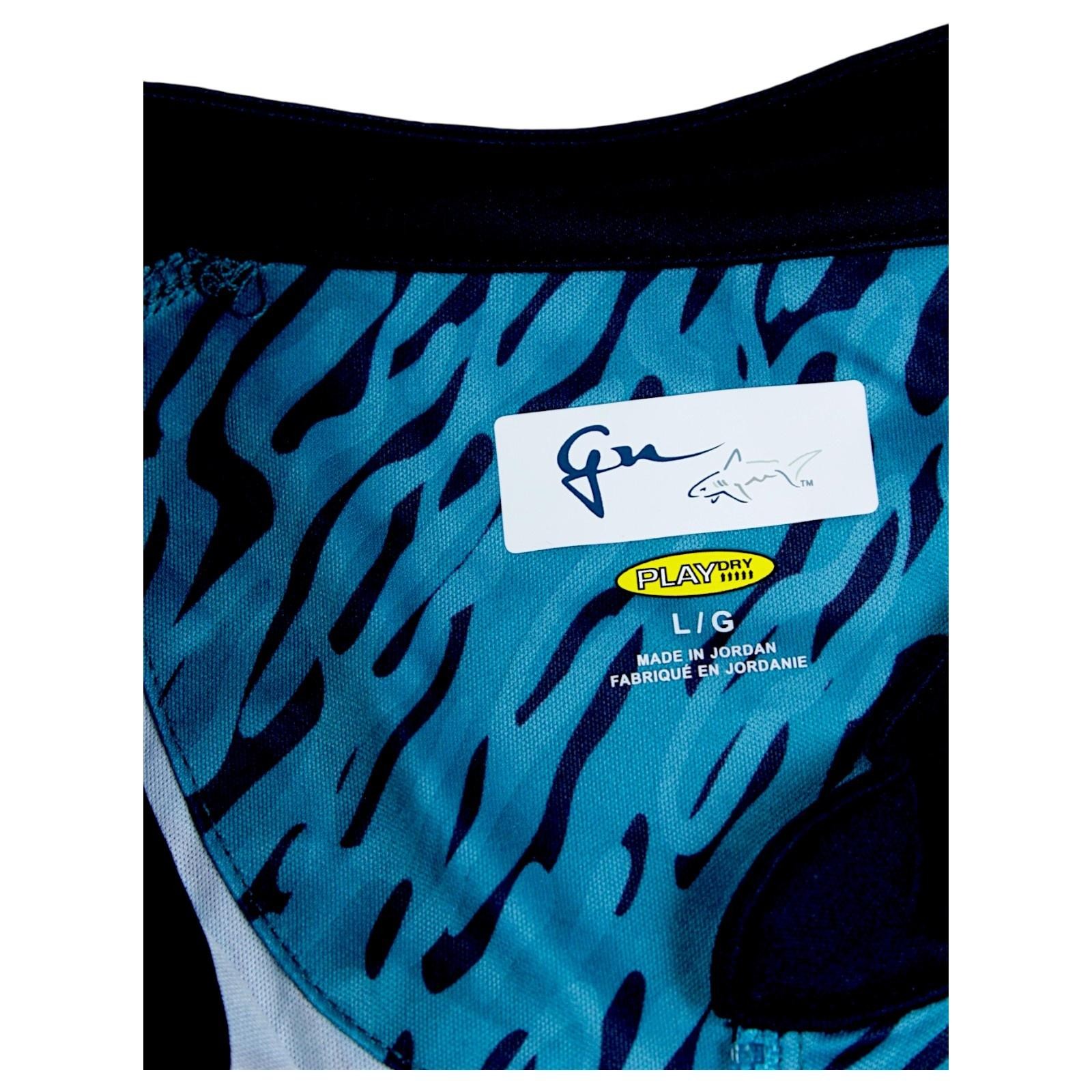 Greg Norman 1/4 Zip Pullover Top Womens L Blue Animal Print Golf Long Sleeve $75