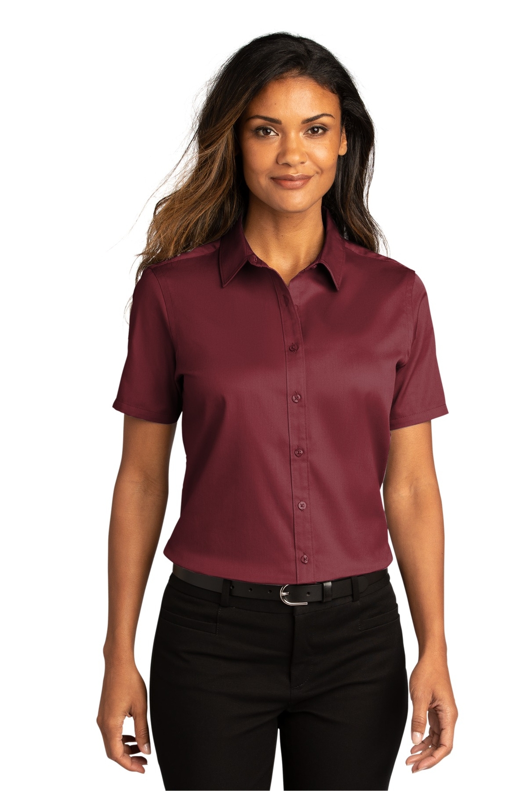 Port Authority LW809 Womens Short Sleeve SuperPro React Twill Shirt