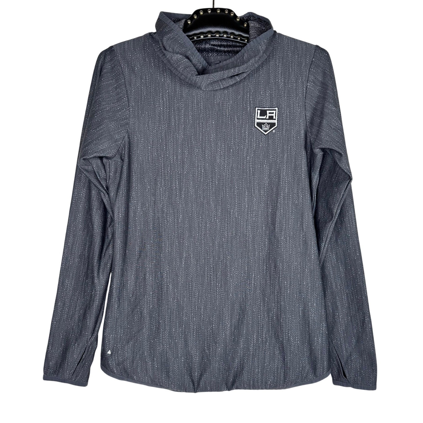 Antigua Heather Gray NHL LA Kings Cowl Neck Activewear Long Sleeve Shirt Medium