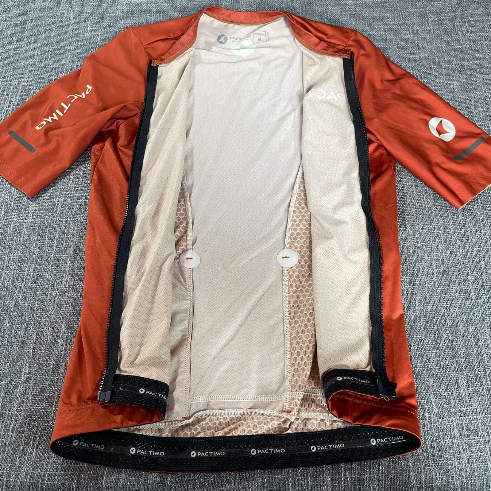 Pactimo Womens Size S Summit Jersey Burnt Orange Lightweight Cycling Top