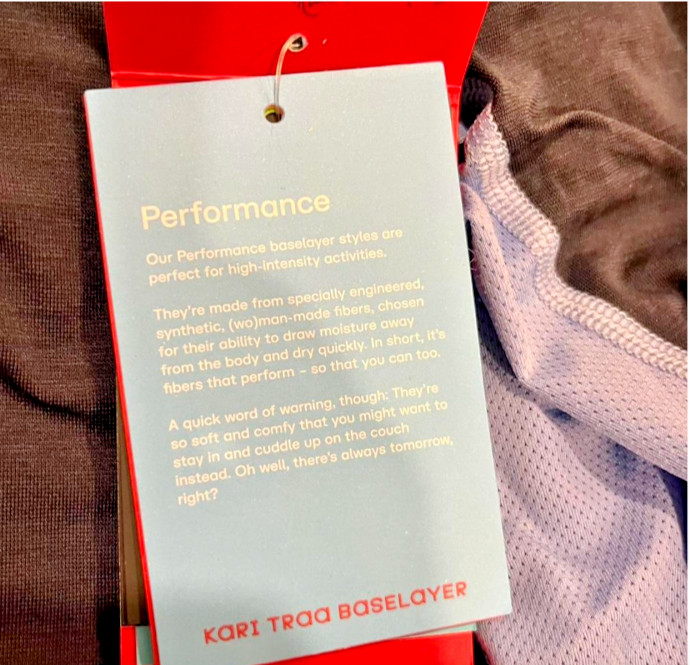 Kari Traa Wool Baselayer top, NWT. Size S. Black and light blue.