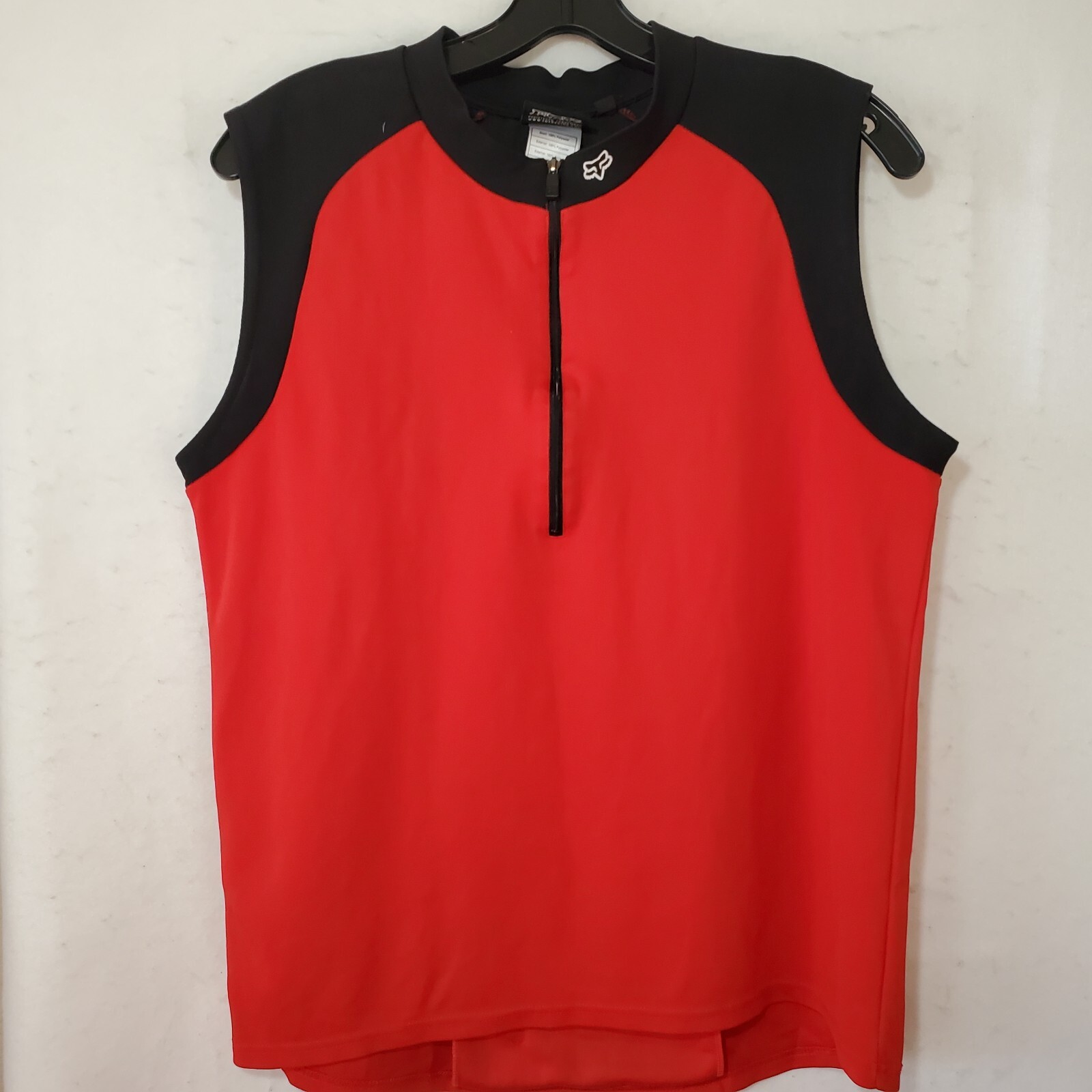 Fox Tank Top Shirt Women’s Medium Red Logo Sportwear Training Pocket Sleeveless