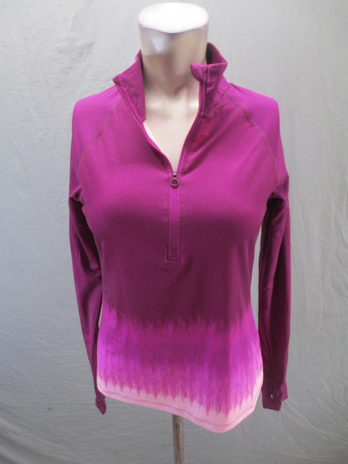 Layer 8 Size 8 Womens Purple Ombre Soft Shell 1/2 Zip Base Layer Pull Over 250