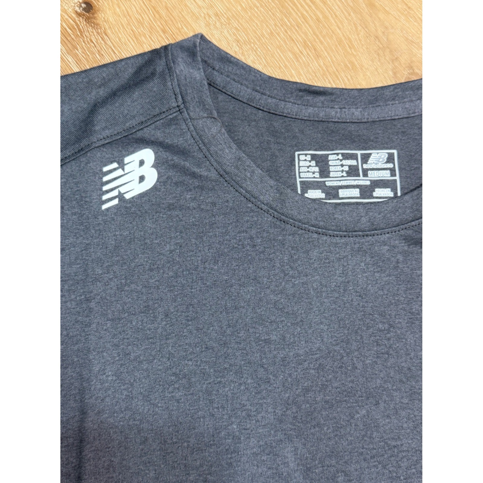 New Balance Womens NB Dry Athletic T-Shirt Charcoal Gray Heather Medium NWT
