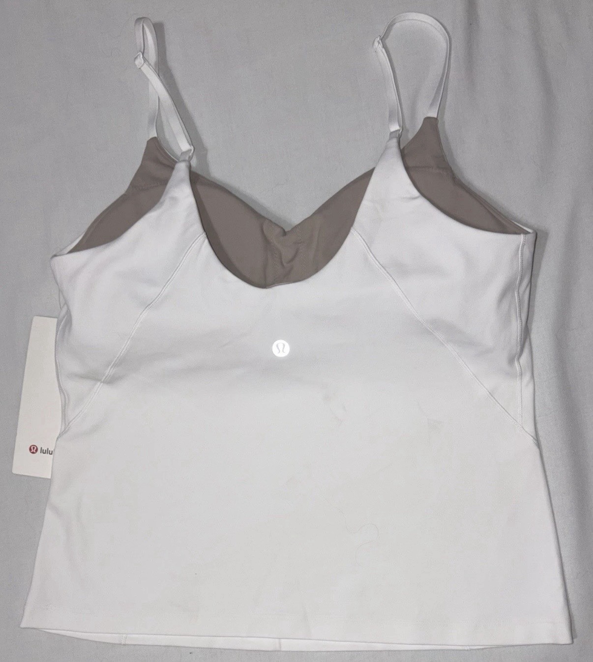 NWT☀️LULULEMON☀️SIZE 6☀️ALIGN WAIST LENGTH CAMI A/B☀️WHITE☀️LINED☀️AUTHENTIC $68