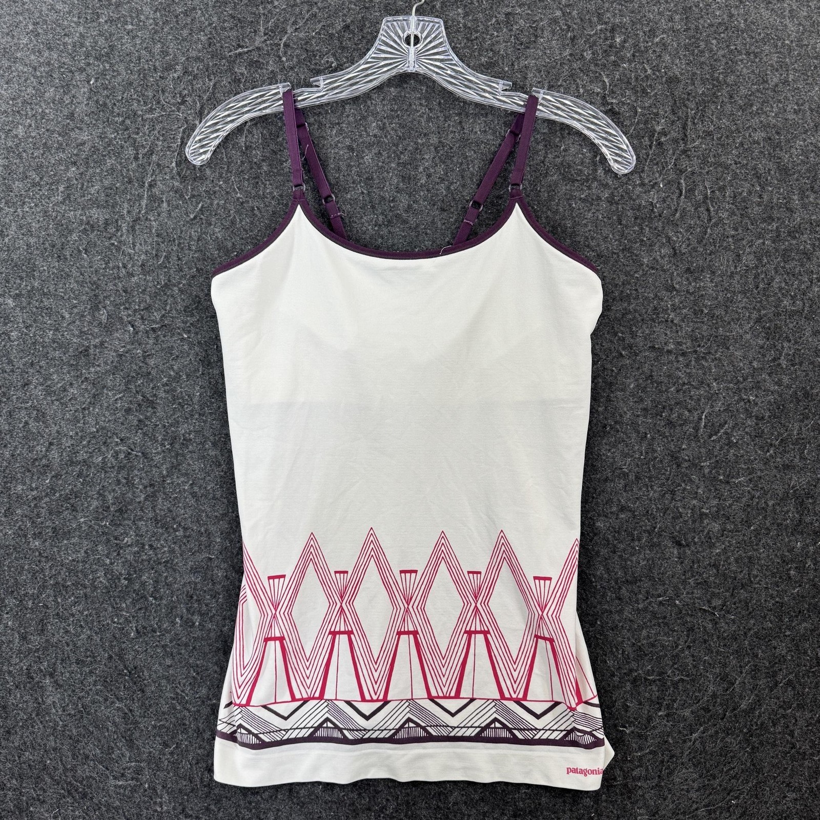Patagonia Tank Top Camisole Women’s Medium White Geometric Adjustable Straps