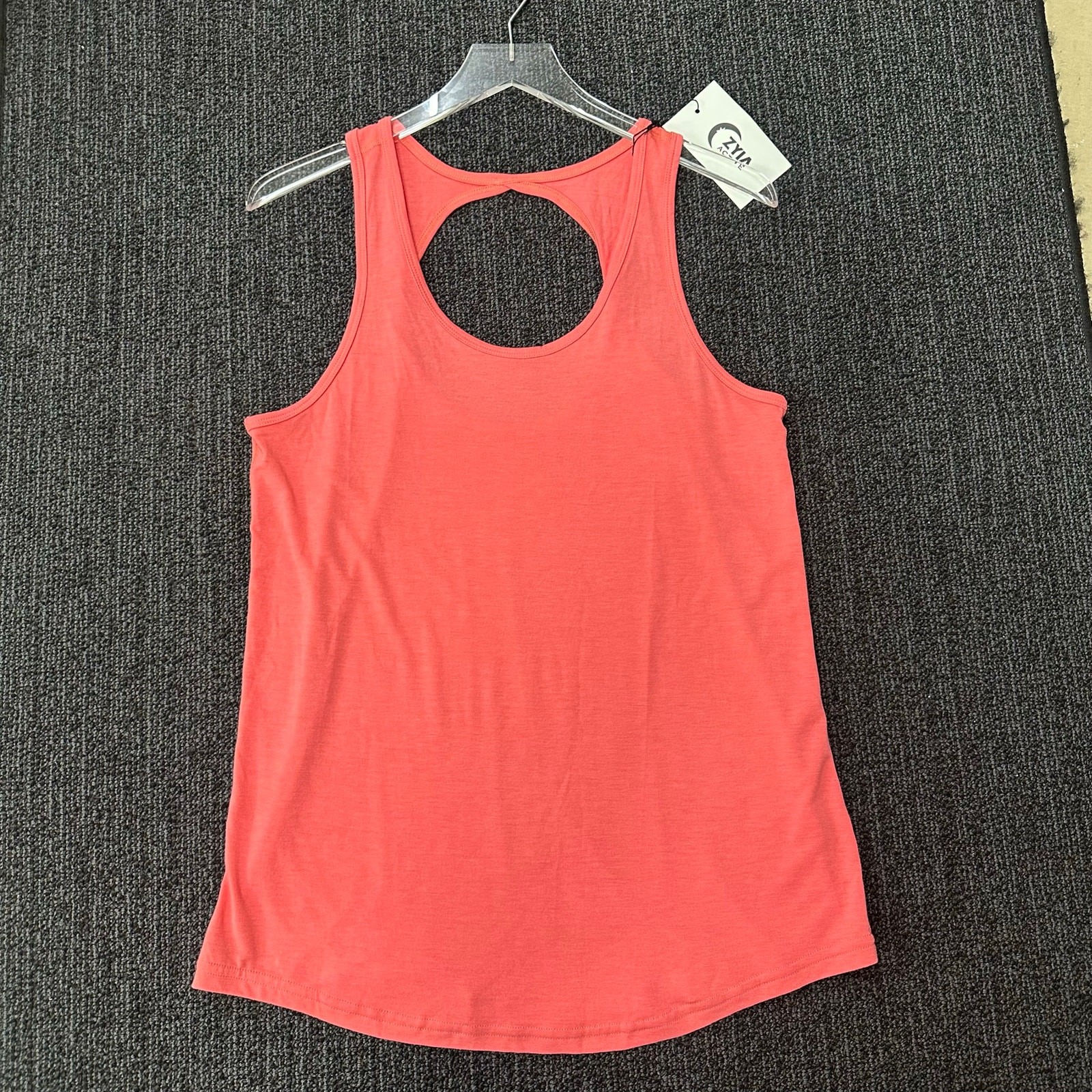 Zyia Womens Flamingo Twist Tank Top Coral Pink Size Large NWT