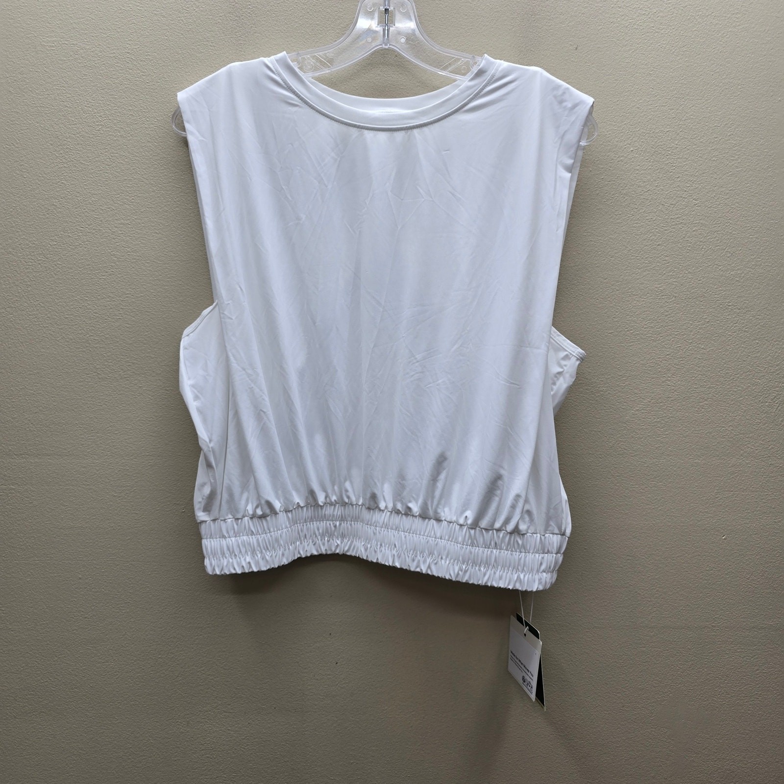 Halara Patitoff Flow Crew Neck Sleeveless Cropped Yoga Tank Top White Size XL