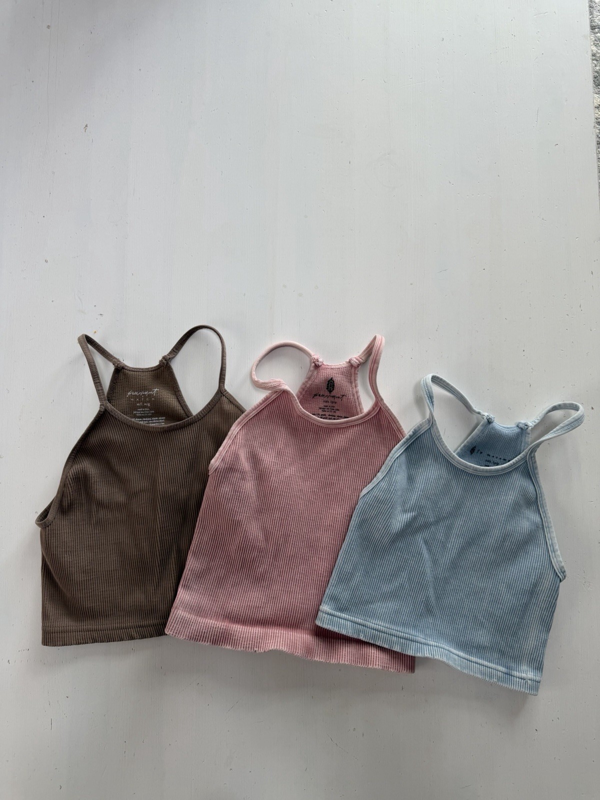 Free People Movement Ribbed Tank Top Bundle 3 XS/S M/L Pink Blue Brown