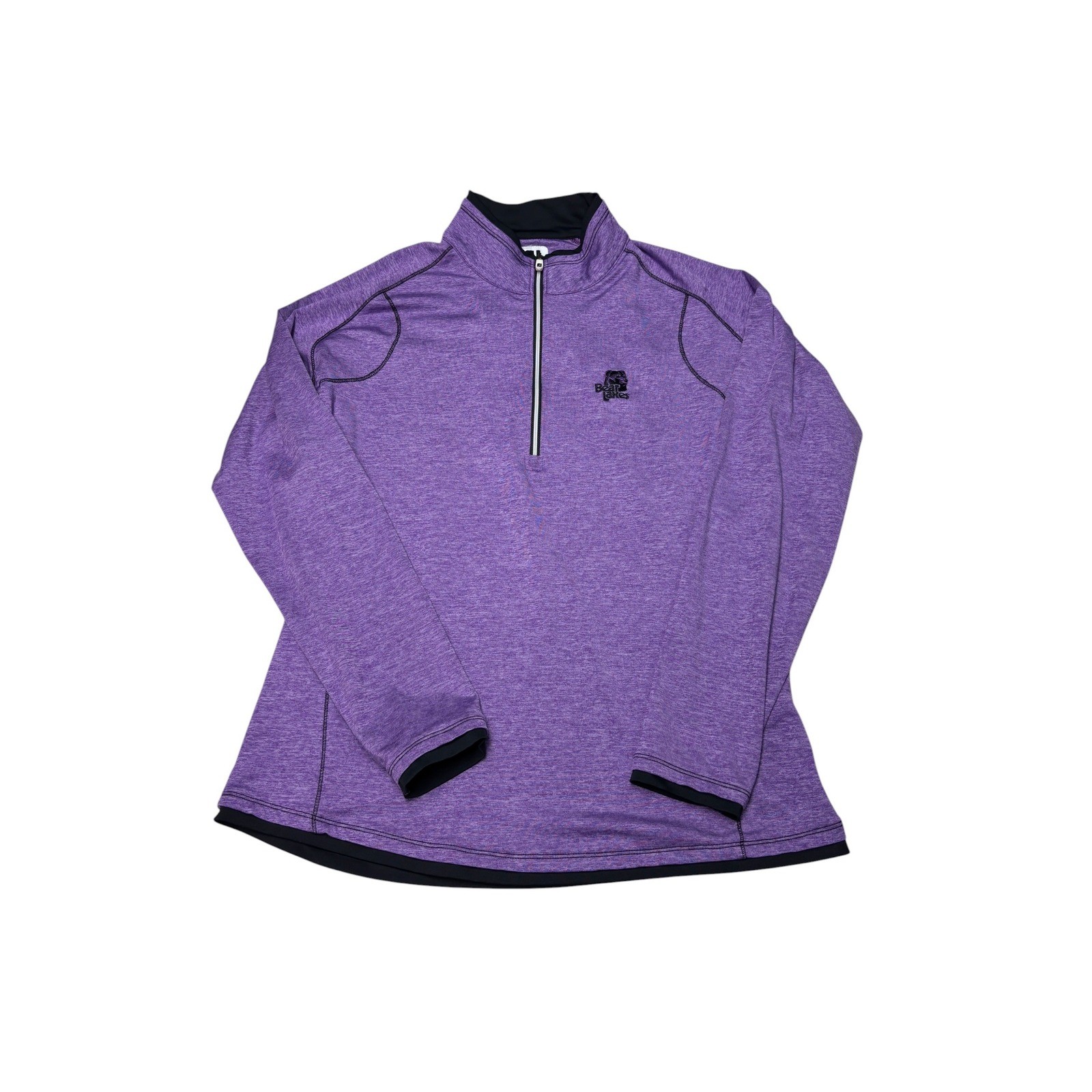 FootJoy Womens Purple Heathered Quarter Zip Golf Pullover Bear Lakes Size M