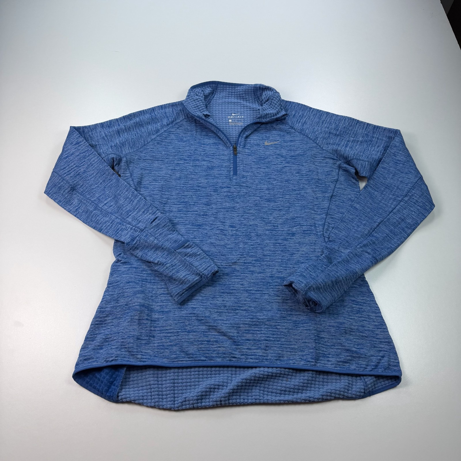 Nike Sphere 1/4 Zip Pullover shirt Womens Large Blue Lightweight stretch Dri Fit