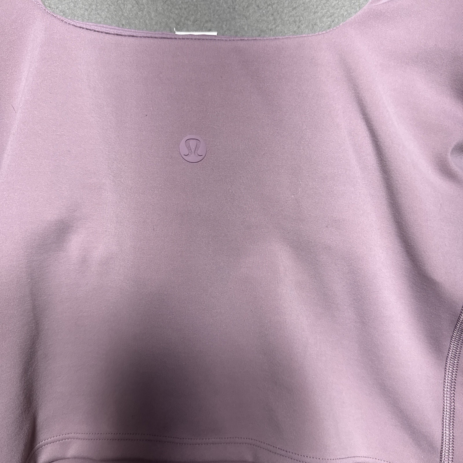 Lululemon Wunder Under SmoothCover Square Neck T Shirt Womens Sz 2 Purple Padded