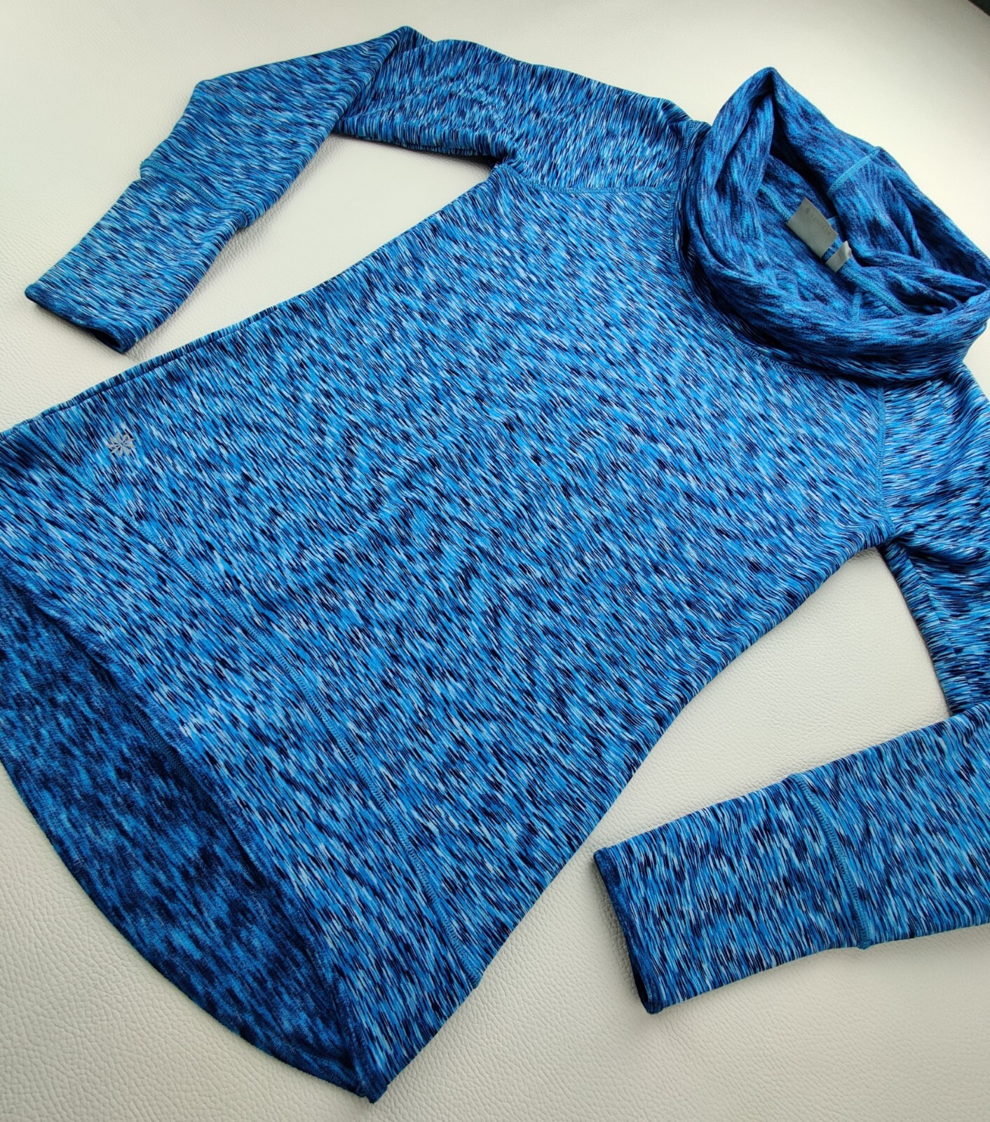Athleta Wmn’s 2XS Space Dye Tranquility Cowl/Funnel Neck Long Sleeve Pullover