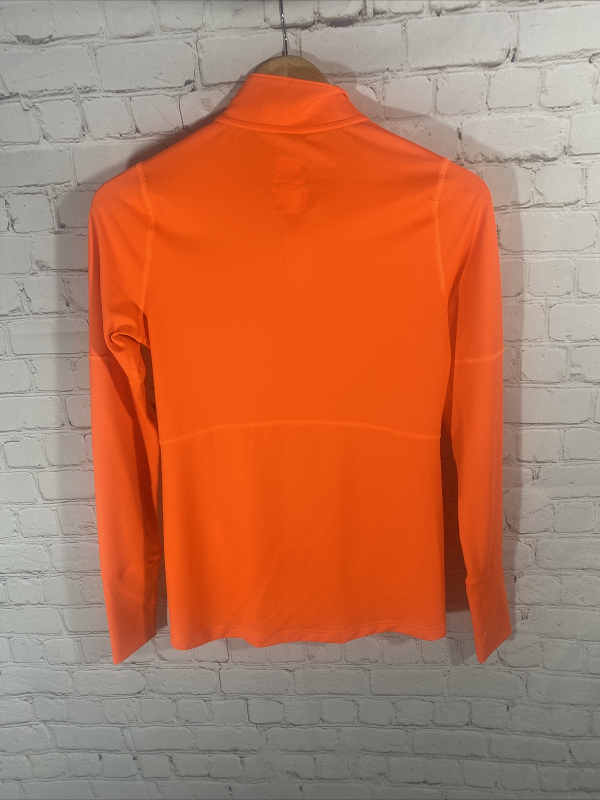 Champion Orange Duofold Warm Control Womens Size S 1/4 Zip Running Shirt