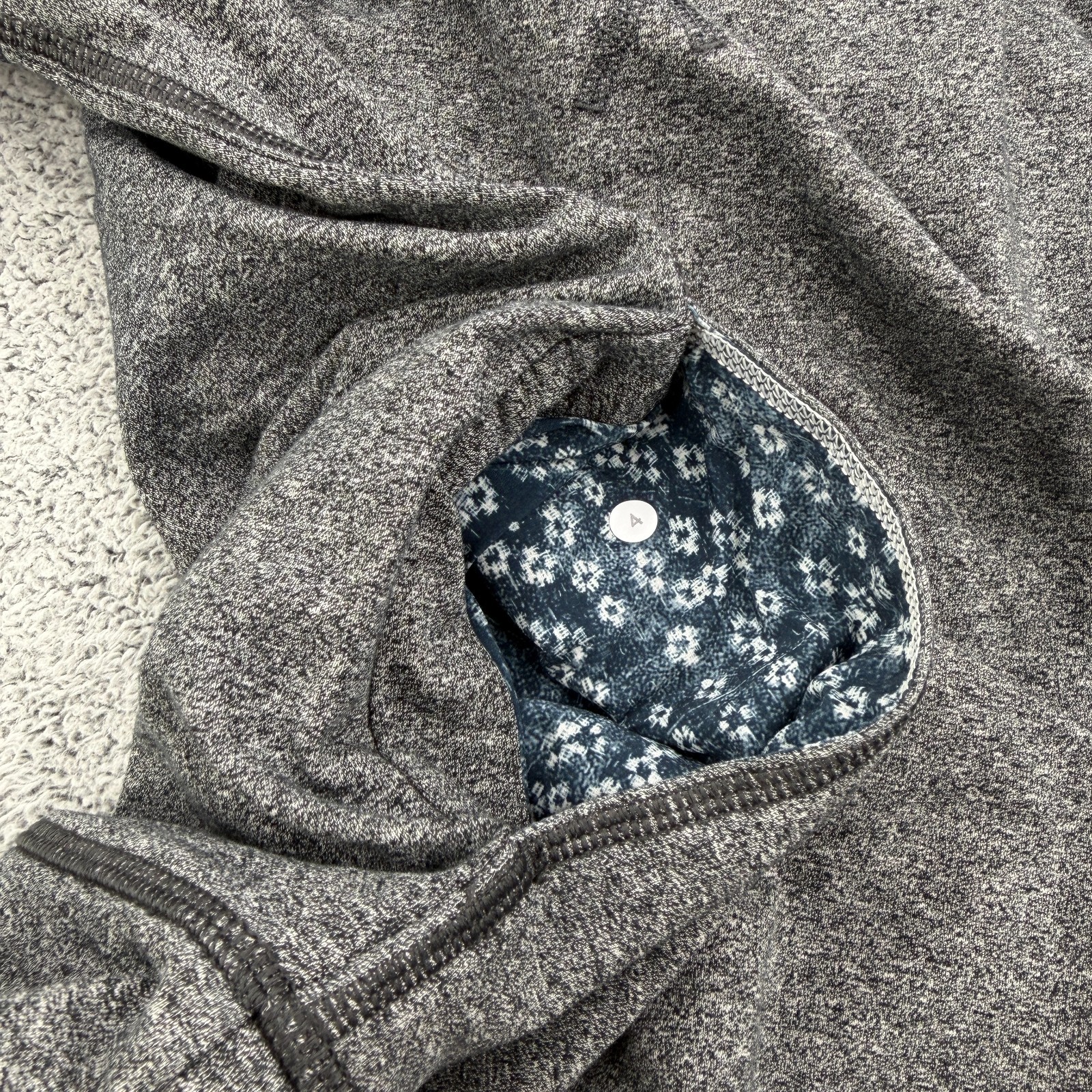 Lululemon Exhalation Pullover Sweatshirt Womens 4 Charcoal French Terry Pocket