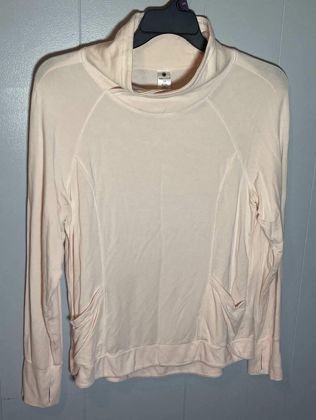 Yogalicious Women’s L Pink Long Sleeve Mock Neck Modal Stretch Athletic Top