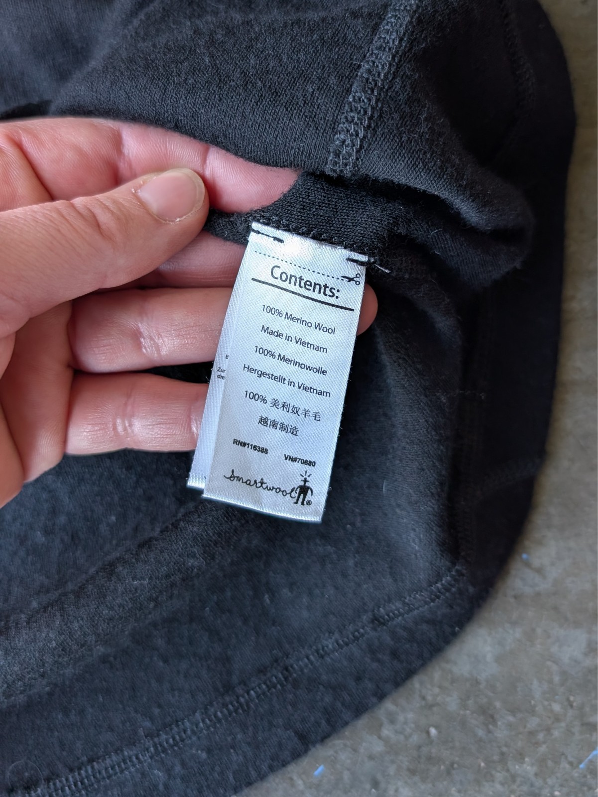 Smartwool Merino Wool Half Zip Black Gray Patterned Long Sleeve Top small