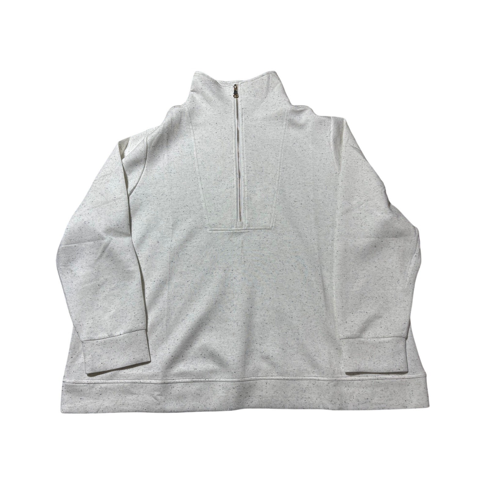 NWT Cable & Guage Studio Women 3X Light Grey 1/4 Zip Super Buttery Soft Pullover
